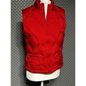 Vintage Gap Puffer Vest Size XS Red Zip Up  Down Fleece Lined
